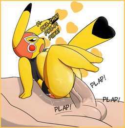 balls border breasts clothing cosplay_pikachu_(costume) female genitals male male/female penetration penis plap short_stack vaginal vaginal_penetration vulva yellow_body yellow_border tulipfox21 nintendo pokemon pikachu_libre generation_1_pokemon humanoid pikachu pokemon_(species) absurd_res hi_res