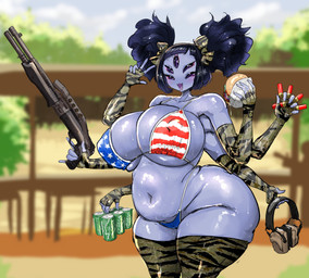 5_eyes american_flag_bikini armwear beverage_can big_breasts bikini bodily_fluids breasts burger camel_toe clothed clothed_female clothed_humanoid clothing colored_edge_bikini elbow_gloves female female_humanoid flag_bikini flag_swimwear food gesture gloves hair hand_gesture handwear holidays huge_breasts legwear multi_eye navel nipple_outline open_mouth shell_(projectile) shooting_range shotgun_shell slightly_chubby slightly_chubby_female solo spas-12 sweat swimwear tongue tongue_out triangle_bikini trigger_discipline two-piece_swimsuit united_states_of_america v_sign gausscannon 4th_of_july undertale undertale_(series) muffet animal_humanoid arachnid arachnid_humanoid arthropod arthropod_humanoid humanoid spider spider_humanoid 2025 absurd_res digital_media_(artwork) hi_res