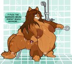 anthro areola bathing belly belly_overhang big_belly big_breasts big_butt bodily_fluids breasts butt dialogue fat_rolls female flabby flabby_arms flabby_butt flabby_legs fur genitals hair liquidy_fat morbidly_obese morbidly_obese_anthro morbidly_obese_female navel nipples nude obese obese_anthro obese_female overweight overweight_anthro overweight_female shower shower_head showering simple_background solo speech_bubble tail text thick_thighs water wet catboyz mika_(catboyz) domestic_cat felid feline felis mammal siberian_cat absurd_res digital_media_(artwork) english_text hi_res