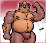 anthro barazoku belly big_bulge bulge male musclegut muscular muscular_male overweight overweight_male slightly_chubby solo alanottaviano extracurricular_activities harold_grifter bear mammal ursine absurd_res hi_res