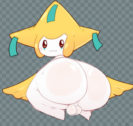 backsack balls big_butt butt checkered checkered_background genitals huge_butt huge_hips huge_thighs looking_at_viewer looking_back male male_humanoid nude nude_humanoid nude_male pattern_background perineum shortstack shortstack_male simple_background smile solo thick_thighs white_body wide_hips moonraige nintendo pokemon generation_3_pokemon humanoid jirachi legendary_pokemon pokemon_(species) 2022 digital_media_(artwork)