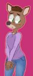 bottomwear brown_hair clothing female flat_chested hair pants short_hair solo sweater topwear mockeri bojack_horseman netflix penny_carson deer mammal