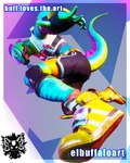 anthro black_bottomwear black_clothing black_shorts bottomwear clothed clothing gloves green_body green_scales green_tail handwear happy logo looking_at_viewer male orange_eyes pattern_background pupils scales shorts simple_background slit_pupils smile solo sportswear tail tongue tongue_out torn_clothing bufflovestheart epic_games fortnite fortnite:_battle_royale lizzik_(fortnite) gecko lizard reptile scalie 2024 3d_(artwork) absurd_res artist_logo artist_name digital_media_(artwork) hi_res huge_filesize unreal_engine_(artwork)