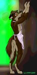 1999 anthro anthrofied apron apron_only balto balto_(series) blush bulge bulge_frottage canid canine canis clothed clothing crossdressing emr femboy looking_down_at_self male mammal outside solo submissive submissive_male universal_studios wet wet_clothing wolf