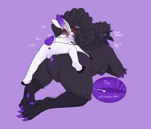 all_fours anthro blush bodily_fluids breasts claws cum cum_inside duo face_in_tail feet female from_behind_position genital_fluids hanging_breasts internal internal_vaginal looking_back male male/female moan penetration rear_view sex size_difference steamy_breath stretch_marks toe_claws vaginal vaginal_fluids vaginal_penetration rroostersauce satu_corvidae v_(krolyk) avian bird corvid corvus_(genus) lagomorph leporid mammal oscine passerine rabbit raven absurd_res hi_res incest_(lore) mother_(lore) mother_and_child_(lore) parent_(lore) parent_and_child_(lore)