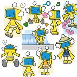 cherry_blossom clothing dress female flower ginkgo_leaf_(plant) machine orange_clothing orange_dress overalls plant prunus_(flower) solo yellow_body yellow_clothing yellow_dress remloww and-kensaku nintendo mysterious_pyoko avian bird robot 1:1 absurd_res hi_res