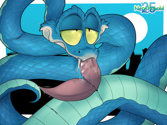 2_penises animal_genitalia animal_penis anus autofellatio black_background blue_background blue_body blue_scales bodily_fluids border dripping feral genital_fluids genital_slit genitals hemipenes leaking_precum male masturbation multi_genitalia multi_penis one_fang oral oral_masturbation penile penile_masturbation penis precum precum_drip saliva scales simple_background solo tail white_border x_anus yellow_eyes ner0_kobold disney zootopia gary_de'snake pit_viper reptile scalie snake viper 2025 4:3 hi_res signature