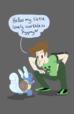 3_fingers 5_fingers anthro arms_bent bent_legs black_clothing black_eyes black_footwear black_shoes blue_body blue_skin blue_tail blush blush_stickers bottomwear brown_hair brown_line_art brown_shell claws clothed clothed_human clothed_male clothing dialogue dot_eyes duo eye_contact fangs featureless_feet feet fingers footwear fully_clothed fully_clothed_human fully_clothed_male green_bottomwear green_clothing green_pants green_shirt green_t-shirt green_topwear greeting grey_background hair hands_on_legs hands_on_own_legs heart_symbol larger_human larger_male lips looking_at_another male open_mouth pants puckered_lips shell shirt shoes short_hair simple_background simple_eyes size_difference smaller_anthro smaller_male speech_bubble t-shirt tail talking_to_another tan_body tan_lips tan_skin teeth text thin_eyebrows topwear white_claws guavajagular microsoft minecraft mojang nintendo pokemon real_world xbox_game_studios gavin_free creeper_(minecraft) generation_1_pokemon human mammal pokemon_(species) wartortle 2016 artist_name colored colored_line_art digital_drawing_(artwork) digital_media_(artwork) english_description english_text lineless shaded simple_shading