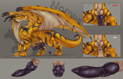 amber_eyes animal_genitalia anus balls big_tail black_horn bodily_fluids camera claws countershade_face countershading cum cum_on_ground cumshot cutaway ejaculation erection feral genital_fluids genitals grey_background grey_claws horn long_neck long_tail male membrane_(anatomy) membranous_wings multicolored_body multicolored_scales orgasm penis penis_tip pupils purple_body purple_penis purple_scales purple_tail quadruped recording ridged_penis scales sheath side_view simple_background slit_pupils solo tail thick_tail white_balls white_body white_countershading white_scales white_tail wings yellow_body yellow_scales yellow_tail tochka mythology nomus dragon mythological_creature mythological_scalie scalie 2016 digital_media_(artwork) hi_res model_sheet signature