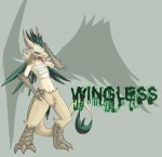 chest_wraps feathered_wings feathers feet male solo tail tail_tuft talons toes tongue tuft wings wraps wingless_chimera hybrid digital_media_(artwork) low_res pixel_(artwork) source_request