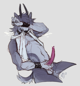 4_fingers anthro breath clothed clothing clothing_lift collar cuff_(restraint) fingers genitals hair handcuffs horn long_penis male masturbation metal_cuffs panting paws penis pink_penis restraints shirt shirt_lift short_tail solo tail topwear belo kaus_australius antelope bovid domestic_cat felid feline felis hybrid mammal absurd_res colored digital_drawing_(artwork) digital_media_(artwork) hi_res sketch