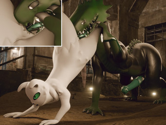anal anthro anthro_on_feral bestiality deep_rimming duo feral male male/male oral penetration rimming sex size_difference smaller_penetrated sosig_(artist) bruhboi_(modeler) rain_world videocult lizard_(rain_world) slugcat 3d_(artwork) 4:3 digital_media_(artwork) hi_res