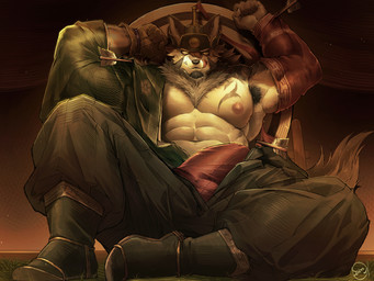 abs anthro armor armpit_hair arrow_(weapon) barazoku beard bedroom_eyes big_bulge black_body black_fur body_hair boots bulge chest_hair chest_tuft clothed clothing detailed_bulge erection erection_under_clothing facial_hair footwear fur goatee grass hair headgear headwear helmet intense_stare licking licking_lips male markings mongolian mongolian_clothing multicolored_body multicolored_fur muscular muscular_anthro muscular_male narrowed_eyes nipples partially_clothed pecs plant raised_arms ranged_weapon seducing_viewer seductive seductive_mouth shoes sitting solo tail tan_body tan_fur target tongue tongue_out tuft weapon yellow_eyes saury_(artist) lifewonders tokyo_afterschool_summoners temujin_(tas) canid canine canis mammal wolf 4:3 absurd_res hi_res