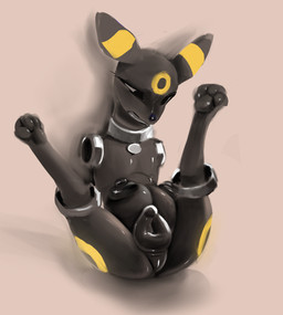 amputee animal_genitalia animal_vulva areola big_teats black_areola black_nipples black_vulva canine_genitalia canine_vulva collar crotch_breasts disability female feral genitals legs_in_air looking_at_self looking_down lying missing_leg missing_limb nipples on_back pawpads paws portal portal_amputation questionable_consent solo spread_legs spreading teats thinking_with_portals vulva worried_look freaky_fel nintendo pokemon canid canine eeveelution generation_2_pokemon mammal pokemon_(species) umbreon hi_res