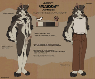 anthro body_hair clothing foreskin genitals male nude nude_anthro penis robbie_(astrayd0g) solo vein veiny_penis astrayd0g alaskan_malamute canid canine canis domestic_dog mammal nordic_sled_dog spitz hi_res model_sheet