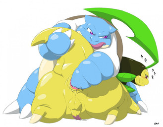 anal anal_fisting anal_penetration blue_body blue_skin bodily_fluids duo erection feral fisting genital_fluids genitals interspecies male male/male male_penetrated male_penetrating male_penetrating_male overweight penetration penis precum sex slightly_chubby sweat tail gillpanda nintendo pokemon fan_character nicobay bayleef blastoise generation_1_pokemon generation_2_pokemon pokemon_(species) reptile scalie