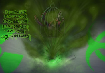 anthro anus biohazard_symbol bodily_fluids bone cage duo execution fart fart_cloud female gas green_anus green_fart_cloud hazard_symbol imprisoned male male/female musk radiation_symbol skull snuff symbol tail tears text joooon nintendo palworld pocketpair the_legend_of_zelda avian lovander pal_(species) rito digital_media_(artwork) english_text hi_res