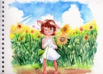 adept-ex anthro bittersweet_candy_bowl brown_hair child clothed clothing domestic_cat dress felid feline felis female flower hair mammal molly_(bcb) one_eye_closed painting_(artwork) plant smile solo sunflower thin_calves traditional_media_(artwork) watercolor_(artwork) wink young young_anthro young_female