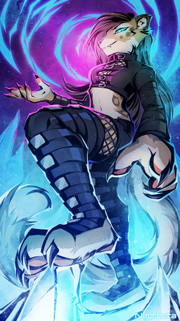 4_toes anthro barefoot biped bottomwear breasts claws clothed clothed_anthro clothed_female clothing countershade_torso countershading feet female finger_claws fingers full_foot_pawpads fully_clothed fully_clothed_anthro fully_clothed_female fur hair looking_at_viewer pawpads paws pink_pawpads smile solo spots standing tail teeth toe_claws toes topwear neotheta maiya_(jeuno) felid mammal pantherine snow_leopard 2026 digital_drawing_(artwork) digital_media_(artwork) hi_res