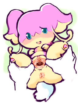 anthro anthro_focus anus biped blue_eyes blush butt cervix cervix_view chibi clitoral_hood clitoris disembodied_hand duo female female_focus front_view genitals green_outline heart_pawpads humanoid_hands inner_labia interspecies looking_at_viewer open_mouth open_smile outline pawpads pink_body scut_tail short_tail simple_background smile solo_focus spread_butt spread_vulva spreading tail urethra vaginal_canal vulva whiskers white_background yellow_body diru nintendo pokemon audino generation_5_pokemon pokemon_(species) 2020 3:4 digital_drawing_(artwork) digital_media_(artwork) hi_res