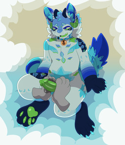 anthro bovid_horn caprine_horn collar collar_only disembodied_foot feet floral_markings foot_fetish foot_play footjob genitals green_pawpads green_penis horn humanoid_genitalia looking_pleasured male markings nude pawpads penis ram_horn sex solo whiskers jonky aqua_(hydro19) lumistera 2d_animation animated frame_by_frame hi_res