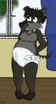 anthro belly clean_diaper cloth_diaper clothed clothing diaper male mostly_nude slightly_chubby solo standing sucking thumb_suck wearing_diaper young young_male rasik timmy_(rasik) canid canine canis mammal wolf absurd_res hi_res