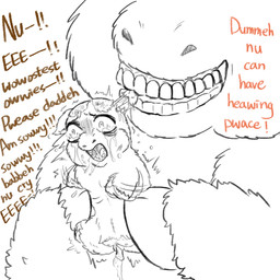 abuse amputee bite blood bodily_fluids child_abuse color_coded_text condom condom_in_pussy crotch_breasts crying cum disability duo female female_feral feral genital_fluids genitals gore lifting_another open_mouth pain pained_expression severed_body_part severed_ears sexual_barrier_device size_difference struggling tears torture vulva young young_female young_feral yellowcottoncandy030 fluffy_pony fluffy_pony_(species) mammal 1:1 2025 digital_drawing_(artwork) digital_media_(artwork) hi_res