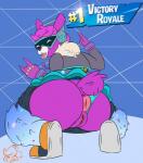 anthro anus big_anus biped butt clothed clothing female genitals hair looking_at_viewer open_mouth pink_hair pussy rear_view solo zadirtybish epic_games fortnite dj_bop alpaca camelid mammal 2019 absurd_res digital_media_(artwork) hi_res