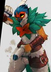 anthro balls beak blush bodily_fluids erection fur genital_fluids genitals glans half-closed_eyes holding_penis male masturbation narrowed_eyes penis precum solo plive nintendo pokemon avian bird decidueye generation_7_pokemon owl pokemon_(species) absurd_res digital_drawing_(artwork) digital_media_(artwork) hi_res