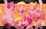 anal anthro bottomwear breasts clothing collar female fur genitals hair legwear pussy skirt stockings laizd betty_(laizd) margaret_(laizd) felid feline mammal absurd_res hi_res