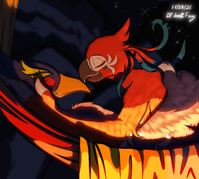 anthro bedroom close-up detailed_background detailed_fur detailed_scales duo eyes_closed feathers female fur hug inside kissing male male/female night nude nude_female nude_male outside scales side_view smile smiley_face smiling_at_another tired bodifoxy udhasi97 age_of_calamity breath_of_the_wild nintendo the_legend_of_zelda revali avian rito 2025 detailed digital_media_(artwork) hi_res