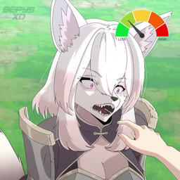 ambiguous_gender anthro arm_grab armor big_breasts black_nose bodily_fluids bottomwear breasts chibi cigarette cigarette_in_mouth cigarette_smoke cleavage clothed clothing duo ear_twitch exercise eyebrow_through_hair eyebrows eyelashes eyes_closed female first_person_view fur gauntlets gesture gloves greaves hair hand_gesture handwear headpat imminent_bite long_hair looking_at_viewer midriff music navel object_in_mouth open_mouth pauldron plate_armor sharp_teeth shirt shorts sit-up smile smoke smoking sweat tail tail_motion tailwag tank_top teeth text thumbs_up tongue tongue_out topwear translucent translucent_hair white_body white_fur white_hair white_tail bepysxd lora_(bepysxd) canid mammal 1:1 2026 2d_animation animated artist_name background_music english_text short_playtime sound video watermark