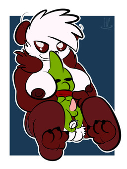 anthro balls breasts duo erection feet female genitals male male/female nipples penis simple_background sleeping smile vulva thefablednekos nintendo pokemon elodie_(zaldenvire) jay_(thefablednekos) generation_2_pokemon generation_6_pokemon larvitar pangoro pokemon_(species) 2016 absurd_res dated digital_media_(artwork) hi_res