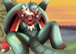 blush female genitals presenting pussy screamoshaymin nintendo pokemon chesnaught generation_6_pokemon pokemon_(species) digital_media_(artwork) digital_painting_(artwork)