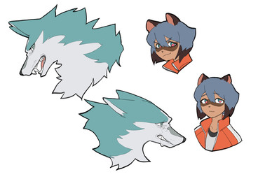 anthro blue_body blue_eyes blue_fur blue_hair bodily_fluids brown_body crying duo expressions facial_markings fangs female fur fur_markings hair head_markings looking_at_viewer male markings mask_(marking) multicolored_body multicolored_eyes multicolored_fur open_mouth orange_body sad side_view simple_background smile smug tears teeth two_tone_body two_tone_fur white_background white_body white_fur mhcmm909 brand_new_animal studio_trigger michiru_kagemori shirou_ogami canid canine canis mammal raccoon_dog tanuki wolf 2021 bust_portrait hi_res multiple_images portrait sketch sketch_page