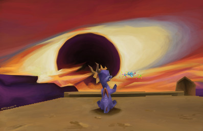black_hole feral male retro skybox solo study marsminer activision mythology playstation playstation_1 sony_corporation sony_interactive_entertainment spyro_the_dragon doctor_shemp spyro dragon mythological_creature mythological_scalie scalie hi_res