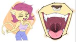 anthro ear_piercing ear_ring eyes_closed facial_piercing female gaping_mouth mouth_shot nose_piercing nose_ring open_mouth piercing ring_piercing singing solo tongue tongue_out uvula lecigzz alex_(lecigzz) felid lion mammal pantherine 2023