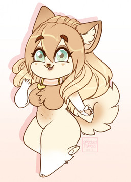 anthro blonde_hair breasts chibi facial_piercing featureless_breasts featureless_crotch female fur gradient_hair hair navel nose_piercing nose_ring nude orange_body orange_fur orange_hair piercing ring_piercing septum_piercing septum_ring solo tan_body tan_fur wide_hipped_anthro wide_hipped_female tiggybloom canid mammal 2019 dated hi_res
