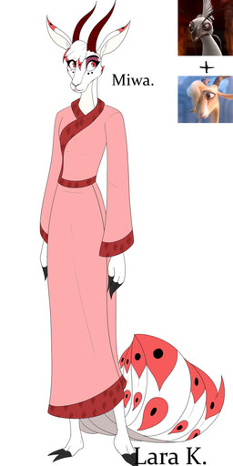 anthro black_fingers clothed clothed_anthro clothed_female clothing dress feathers female floral_pattern fur hair hands_on_legs horn looking_back male male/female multicolored_body multicolored_fur multicolored_hair pink_clothing pink_dress red_eyes solo tail tail_feathers two_tone_body two_tone_hair lara-kein disney dreamworks kung_fu_panda zootopia gazelle_(zootopia) lord_shen antelope avian bird bovid galliform gazelle mammal peafowl phasianid absurd_res hi_res