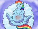 air_inflation belly belly_blush blush blush_lines body_blush cloud female feral gas_bubble hoof_on_belly inflation looking_pleasured motion_lines open_mouth sky solo spread_legs spreading wings alvro friendship_is_magic hasbro my_little_pony mythology rainbow_dash_(mlp) equid equine mammal mythological_creature mythological_equine pegasus 2023 4:3 hi_res