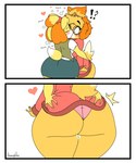 2_panel_comic anthro big_butt blush bottomwear butt butt_grab clothed clothing drunk duo eyewear female female/female glasses hand_on_butt huge_butt huge_hips huge_thighs kiss_on_lips kissing monotone_bottomwear monotone_clothing monotone_skirt panties pencil_skirt question_mark selfcest simple_background skirt square_crossover substance_intoxication surprise surprise_kiss sweater_dress thick_thighs underwear white_background wide_eyed wide_hips jhenightfox animal_crossing nintendo derpybelle isabelle_(animal_crossing) canid canine canis domestic_dog mammal shih_tzu toy_dog 2022 absurd_res comic digital_media_(artwork) hi_res