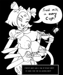 areola beverage big_areola big_breasts big_nipples black_background bodily_fluids breast_milking breasts container cup duo female food huge_areola huge_nipples lactating milk multi_breast multi_eye nipples pigtails puffy_areola puffy_nipples simple_background tea_cup text jim_sugomi undertale undertale_(series) muffet animal_humanoid arachnid arachnid_humanoid arthropod arthropod_humanoid humanoid spider spider_humanoid black_and_white english_text monochrome