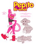 ambiguous_gender anthro clothing footwear humor ill nausea pink_body shoes stated_bisexuality stated_sexuality text redic-nomad pepto_bismol mammal mouse murid murine rodent english_text hi_res