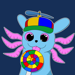 ambiguous_gender big_eyes blue_body candy clothing dessert external_gills feral food gills hat headgear headwear lollipop propeller_hat simple_background solo tongue tongue_out transparent_background zenith_the_scug rain_world videocult rivulet_(rain_world) slugcat 1:1 2026 absurd_res alpha_channel hi_res reaction_image