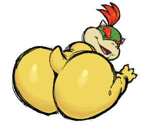 anthro big_butt butt looking_at_viewer looking_back male nude solo young young_anthro filthyopossum mario_bros nintendo bowser_jr. dragon_koopa digital_media_(artwork) hi_res