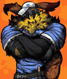 abs antennae_(anatomy) anthro barazoku biceps big_muscles black_sclera clothed clothing collar crossed_arms eyebrows fluffy front_view fur hat headgear headwear insect_wings lepidopteran_wings lidded_eyes male male_anthro markings muscular muscular_arms muscular_male pecs simple_background solo topless topwear triceps vein veiny_muscles wings yellow_eyes jwbash arthropod hawk_moth insect lepidopteran moth absurd_res hatching_(art) hi_res shaded