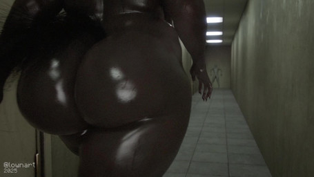 anthro areola belly big_breasts big_butt black-hair black_body bouncing_breasts bouncing_butt breasts butt clothing curvy_figure duo faceless_character faceless_male female footwear footwear_only glistening glistening_areola glistening_arms glistening_belly glistening_body glistening_breasts glistening_butt glistening_legs glistening_nipples glistening_skin glistening_thighs high_heels high_heels_only huge_breasts huge_butt huge_thighs hyper hyper_breasts male mostly_nude nipple_piercing nipples obese obese_anthro obese_female overweight overweight_anthro overweight_female piercing platform_footwear platform_heels sagging_breasts shoes tail thick_thighs voluptuous walking lowndrawthing scp_foundation scp-1471-a canid canine malo mammal 16:9 2025 3d_(artwork) 3d_animation animated blender_(artwork) digital_media_(artwork) hi_res huge_filesize short_playtime sound video widescreen