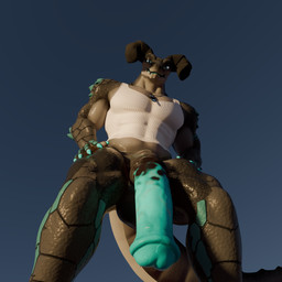 animal_genitalia animal_penis anthro balls big_balls big_penis black_body blue_body blue_eyes bodily_fluids dog_tags equine_genitalia equine_penis fenrir_(f3nrisulfr) genitals grey_body horn looking_at_viewer male muscular muscular_male penis saggy_balls scales simple_background solo standing sweat f3nrisulfr fallout microsoft daddyclaw_(vulgarvictor) deathclaw scalie absurd_res hi_res huge_filesize