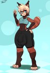 anthro big_bulge biped blue_eyes bulge clothing detailed_bulge digitigrade femboy genital_outline gesture huge_bulge huge_thighs looking_at_viewer male male_anthro penis_outline solo tail thick_thighs waving tohilewd eliott ailurid mammal red_panda absurd_res hi_res