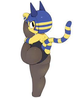 anthro bangs big_butt black_clothing black_leotard blue_ears blue_hair blue_stripes bob_cut breasts butt clothing female flexible furgonomics hair holding_leg legwear leotard looking_back markings mouth_closed one_leg_up pose raised_leg rear_view ring_(marking) ringed_tail short_hair simple_background solo splits spread_legs spreading standing striped_hair striped_markings striped_tail stripes tail tail_markings uraeus vertical_splits white_background white_sclera abyss_creature_(artist) animal_crossing nintendo ankha_(animal_crossing) domestic_cat felid feline felis mammal 2025 4:5 absurd_res digital_drawing_(artwork) digital_media_(artwork) full-length_portrait hi_res korean_description portrait